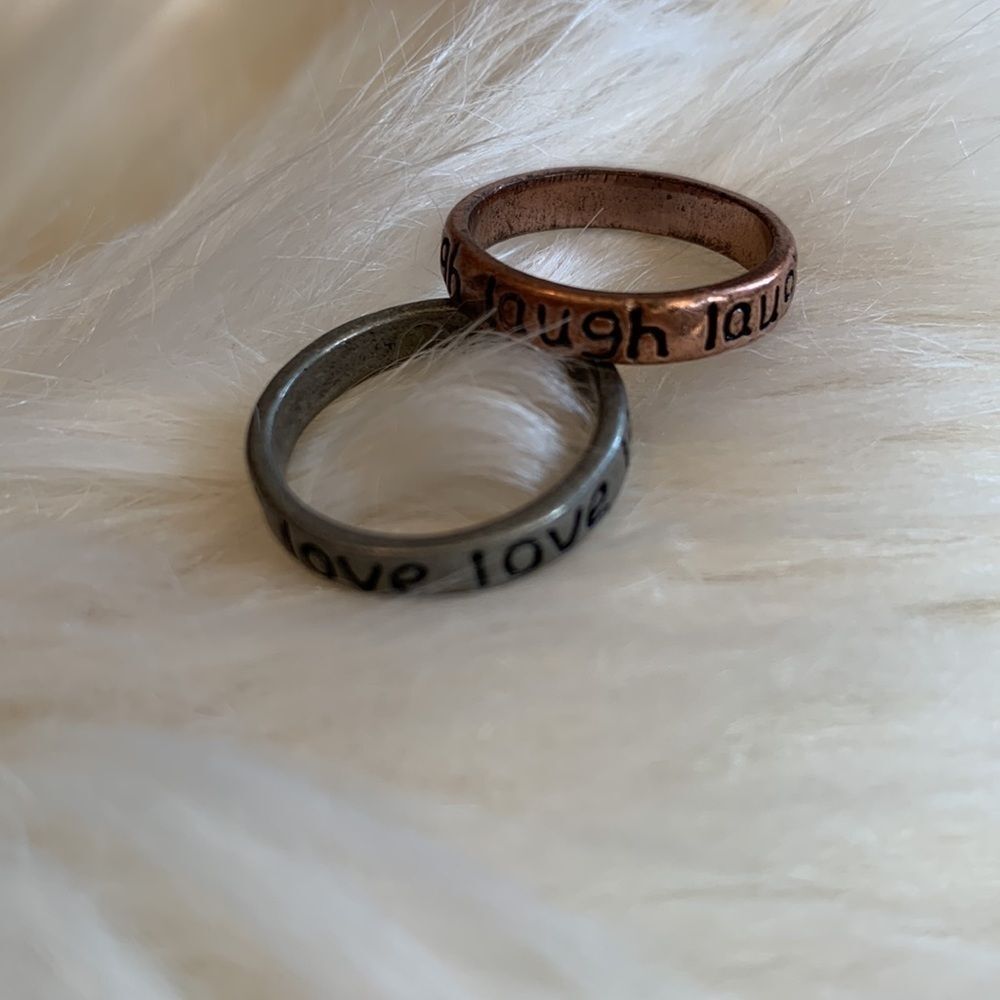 Silver Color and Bronze Color Stackable Rings Laugh & Love - Picture 4 of 5